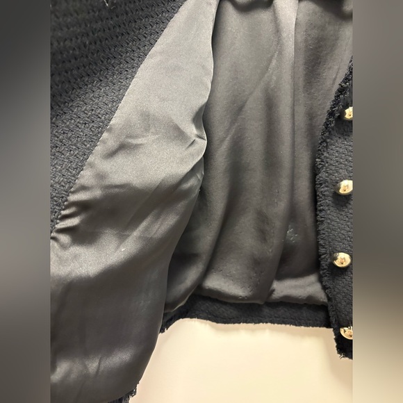 Mango Black Tweed Jacket with Gold Buttons in size medium - Picture 13 of 15